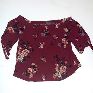 Woman’s Floral CropTop With Open Shoulder
